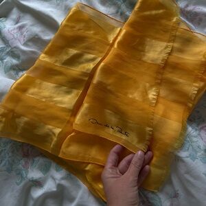 Oscar De La Renta silk honey yellow scarf